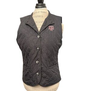 A&M Black Quilted Vest with Embroidered Logo